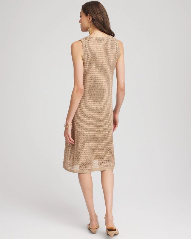 Crochet-Knit Sequins Tank Dress - image 3